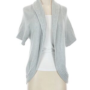 Express Light Gray Short-Sleeve Cardigan
